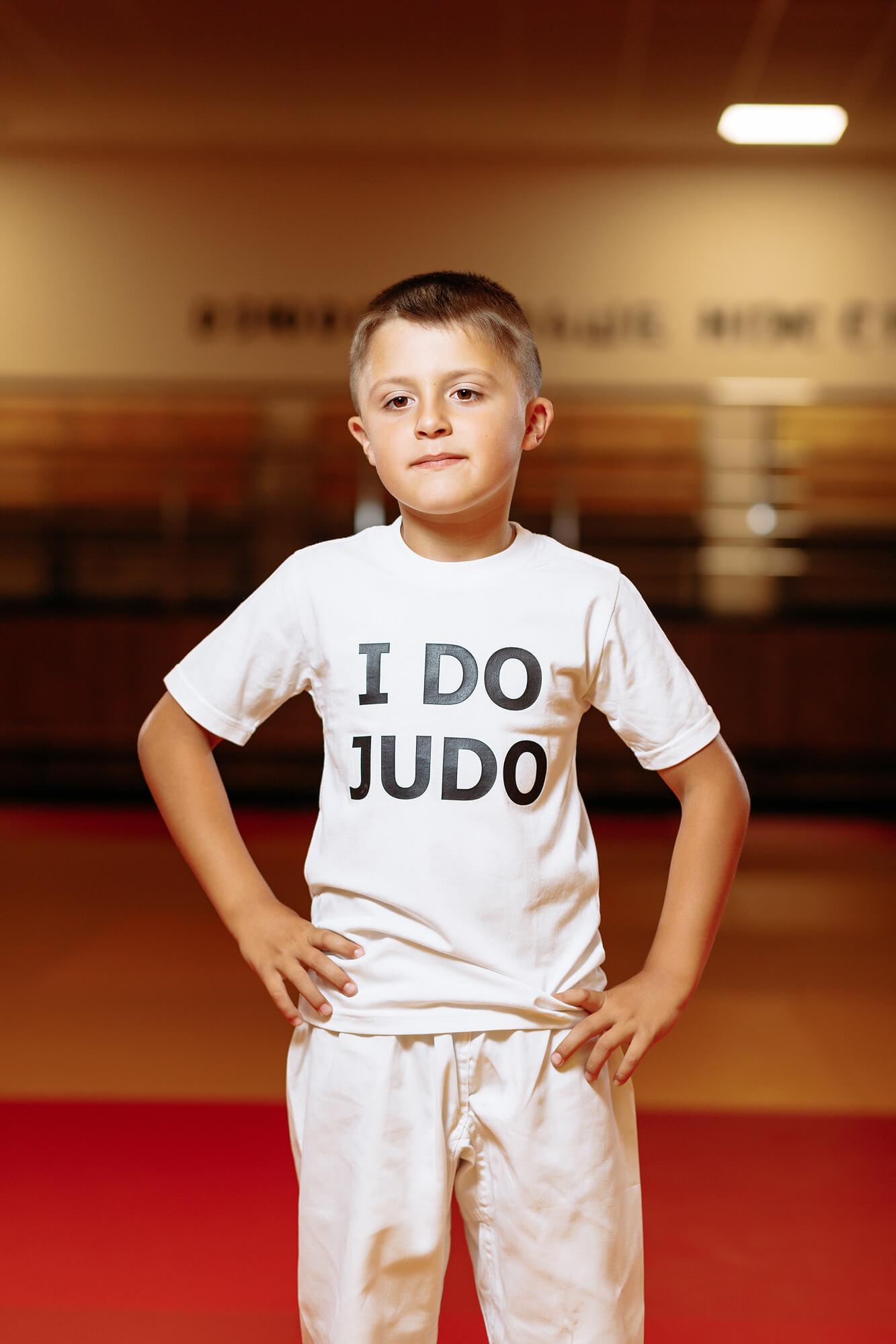 Дитяча футболка біла з написом "I do judo" - Розмір: 36 1