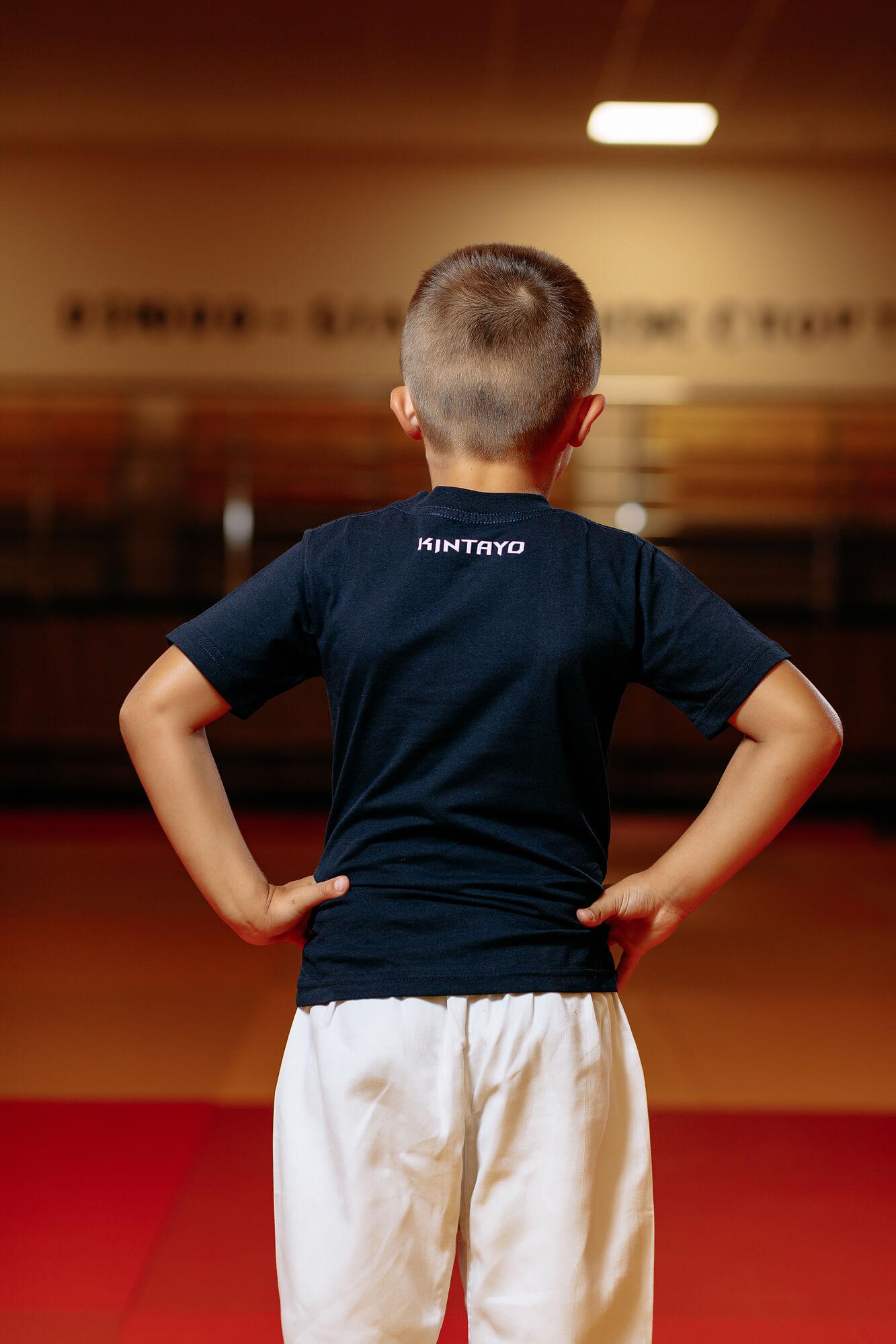 Дитяча футболка темно-синя з написом "I am Ukrainian judoka" - Розмір: 32 2